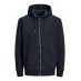 jack&jones felpa zip lunga cappuccio mod soft